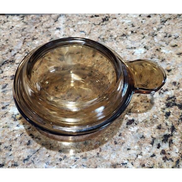 Vision Corning Amber Grab It Bowl V-150-B With Lid - Picture 3 of 13